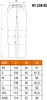 A diagram of pants with a size chart below. Anteprima dell’immagine prodotto