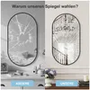 UnboxG Schwarzer Ovalspiegel 75x50cm, Elliptischer Produktbild-Vorschau 7