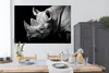 MuchoWow® Poster Tiere - Nashorn - Schwarz - Weiß - Porträt Produktbild-Vorschau 3