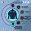 Blaue Herren-Motorradjacke aus Polyester mit Polyesterfutter. Zahlreiche Protektoren, verstellbare Ellbogen, Ärmel mit Reiß- und Klettverschluss. Front mit Reiß- und Druckknopfverschluss, zwei Innentaschen, verstellbarer zweiteiliger Gürtel, Innentasche mi Produktbild-Vorschau