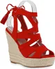 VAN HILL Damen Bast Keilsandaletten Cut-Outs Quasten Sommer Produktbild-Vorschau 4