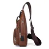 Borsa a tracolla da uomo, effetto pelle, color marrone, Anteprima dell’immagine prodotto 5