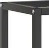 A close-up view of the corner of a black metal workbench frame, showing a bolt and the connection between two metal beams. Náhled obrázku produktu