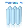 Six light blue water filter cartridges are arranged in two rows, with the front row slightly lower than the back row. The brand name 'Waterdrop' and 'X6' are displayed in blue text at the top of the image. Náhled obrázku produktu