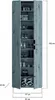 A tall, narrow cabinet with two doors, designed for storing shoes, with dimensions indicated by text overlays. Produktbild-Vorschau