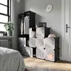 Meuble De Rangement - Leobert - Noir Motif - 178 X 143 X 36 Voir les images du produit 3