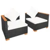 vidaXL Záhradná pohovka Poly Rattan Black Náhľad obrázku produktu 5