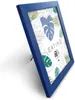 A blue picture frame is shown at an angle against a white background. Produktbild-Vorschau