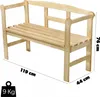 Dřevěná lavička KADAX s opěradlem 119 cm na terasu a Náhled obrázku produktu 2