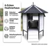 Mucola Hühnerstall Gefügelstall Kleintierstall 6-Eck Produktbild-Vorschau 2