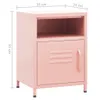 vidaXL Table de nuit rose 35x35x51 cm acier Voir les images du produit 8