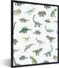 MuchoWow® Gerahmtes Poster Dinosaurier - Grün - Jungen - Produktbild-Vorschau 1