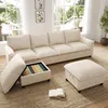 Sofa Merax w kształcie litery U, 4-osobowa sofa narożna z 2 Podgląd zdjęcia produktu 5