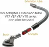 Vacuum cleaner parts and an extension tube are shown with labels. Produktbild-Vorschau