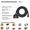 Verlängerungskabel 15 m / 2 Steckdosen / schwarz / Gummi / 250 V / 1,5 mm2 Voir les images du produit