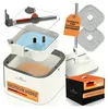 A product shot of a mop and bucket set, with accessories and packaging, presented in a marketing style. Produktbild-Vorschau