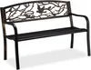 Panchina da giardino Relaxdays, motivo uccelli, 2 posti, Anteprima dell’immagine prodotto 1