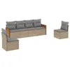 vidaXL 6-tlg. Garten-Sofagarnitur mit Kissen Beige Poly Produktbild-Vorschau 1