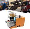 A collage of images showing a person working in a factory, a rifle scope, a fire truck, and a portable air compressor. Produktbild-Vorschau