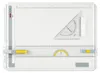A white drafting board with rulers and drawing tools on it. Náhľad obrázku produktu