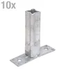A single metal handrail support post with a base plate, isolated on a white background. Anteprima dell’immagine prodotto