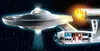 A detailed model of the Starship Enterprise from Star Trek, with a cutaway showing the interior. Podgląd zdjęcia produktu