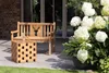 Gartenbank Teakholz 120 cm mit Motiv-Rückenlehne – massiv, Produktbild-Vorschau 5