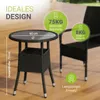Juskys Polyrattan Gartentisch Yoro rund - wetterfest Ø 60 Produktbild-Vorschau 4