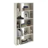 A tall, white, multi-shelf bookshelf filled with decorative items and books. Produktbild-Vorschau