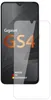 A screen protector is shown on top of a smartphone display. Produktbild-Vorschau