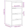 vidaXL Komoda biela 40x41x76 cm materiál na báze dreva Náhľad obrázku produktu 8