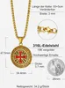 Naszyjnik z krzyżem templariuszy ze stali nierdzewnej dla Podgląd zdjęcia produktu 3