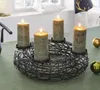 Adventskranz "Black" aus Metall, schwarz, rund, Ø 38 cm, Produktbild-Vorschau 1