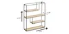 A product shot of a wall shelf with dimensions indicated. Produktbild-Vorschau