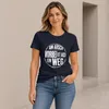 Camiseta para mujer, color azul marino, talla XXL. Frase Vista previa de la imagen del producto 3