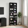 vidaXL CD Regal Schwarze Eiche 65 x 23,5 x 175 cm Produktbild-Vorschau 2