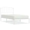 vidaXL Struttura letto con testiera in metallo bianco Anteprima dell’immagine prodotto 1