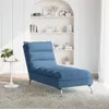 vidaXL Chaiselongue mit Kissen Blau Stoff Produktbild-Vorschau 3