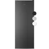 A dark gray Bomann refrigerator is shown against a white background. Three colored circles (black, light gray, and white) are displayed to the right of the refrigerator, likely indicating color options. Produktbild-Vorschau