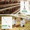 A collage showing a chicken farm with chickens in cages and people cleaning the floor with a tool. Produktbild-Vorschau