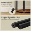 Close-up of furniture legs and a shelf, with text highlighting features. Produktbild-Vorschau