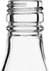 Close-up of the neck and opening of a clear glass bottle with screw threads. Produktbild-Vorschau
