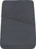 A dark gray fitted sheet is shown laid out on a flat surface, with the top portion bunched up. Produktbild-Vorschau