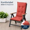 BURI 6x Auflagen Set Hochlehner für Gartenstühle 120x48x7cm Produktbild-Vorschau 3