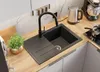 PRIMAGRAN Spülbecken Anthrazit 70x44cm, Granitspüle 1 Produktbild-Vorschau 3