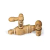 A wooden barrel tap and stopper on a white background. Produktbild-Vorschau