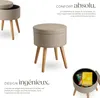 Tabouret avec coffre de rangement YARA aspect lin Voir les images du produit 3