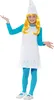 A young girl dressed in a Smurfette costume, posing against a white background. Produktbild-Vorschau