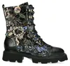 Laura Vita Damen Stiefelette Leder Floralaufdruck Produktbild-Vorschau 6