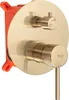 A gold-colored shower faucet with an orange mounting box. Anteprima dell’immagine prodotto